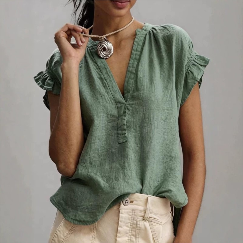 Summer Linen Clothing For Women - 여성 블라우스 2026 봄 여름 신상