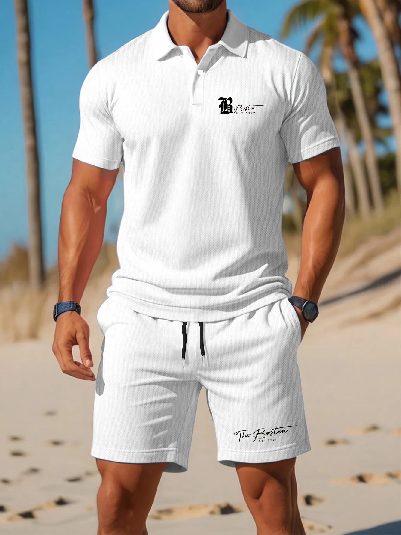 Summer Clothing Men Fashion - 여름 신작 남성용 폴로 셔츠 세트