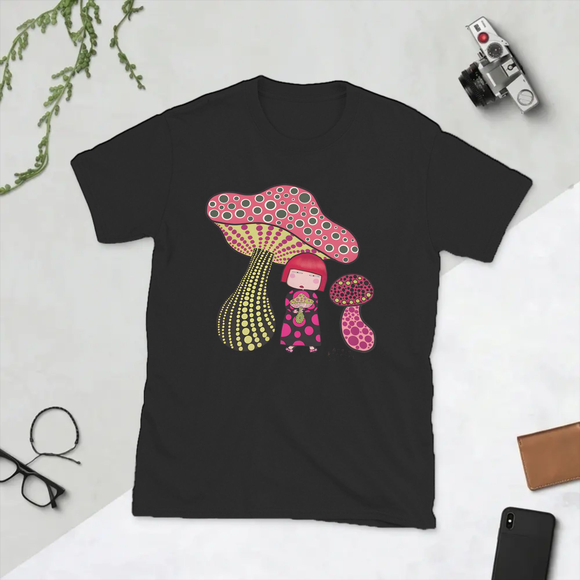 Summer Clothing Ideas - 남성용 버섯 소녀 Y-Yayoi Kusama T