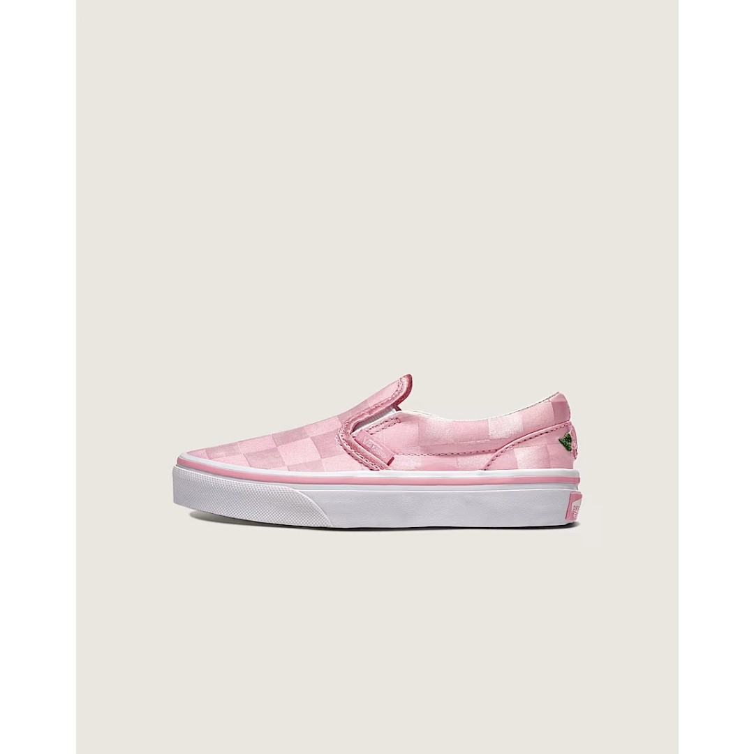 Vans Shoes Old Skool - 반스 빅 키즈 슬립온 체커보드 새틴