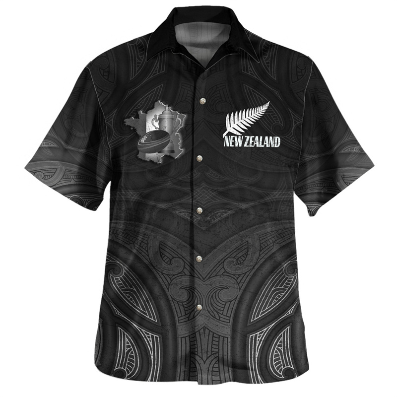 Summer Clothing Nz - 하라주쿠 3D 실버 고사리 럭비 국기