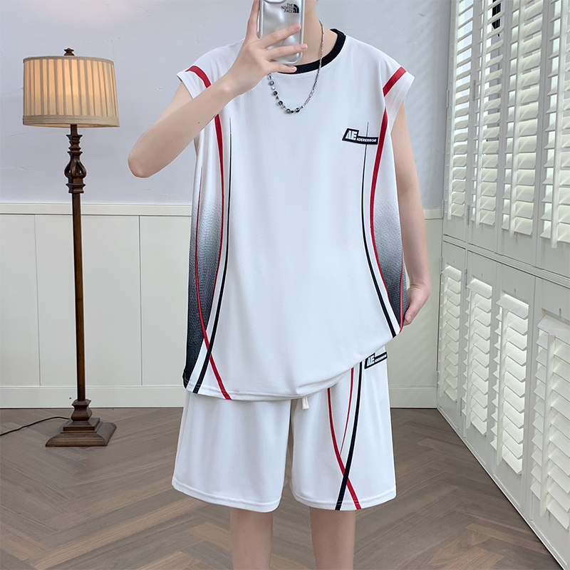 Summer Clothing Men Fashion - 남성 캐주얼 2피스 스포츠웨어 세트 스트리트웨어