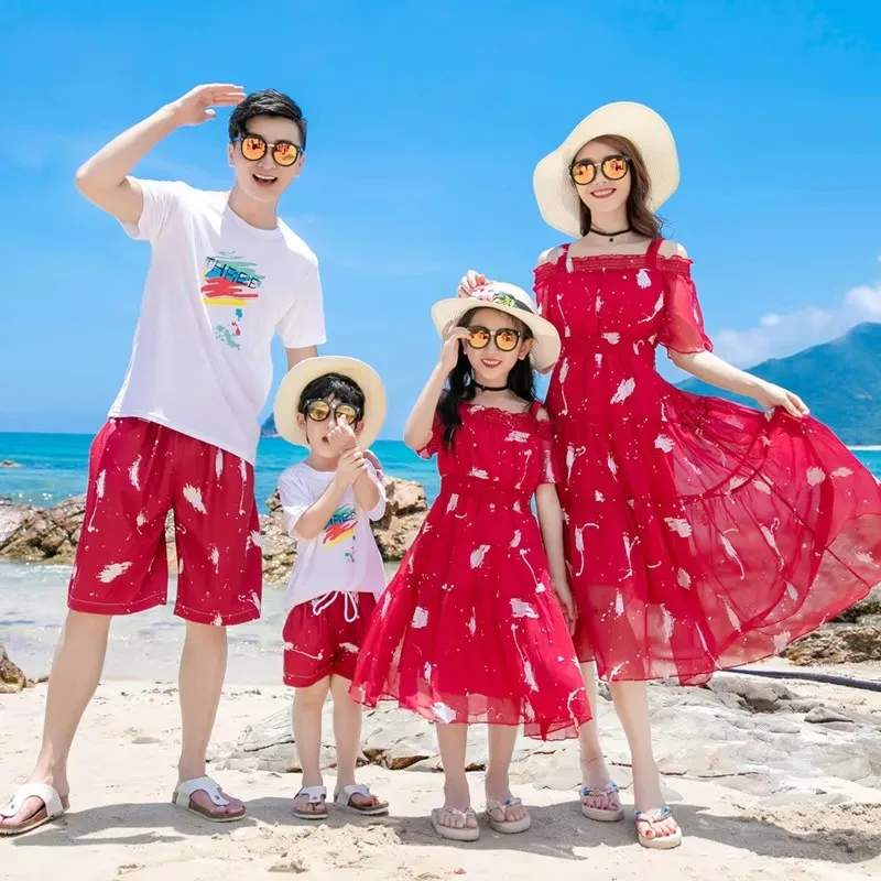 휴일 휴가 봐 가족 일치하는 의류 해변 딸과 엄마 드레 - Summer Clothing Looks 리뷰 및 가격