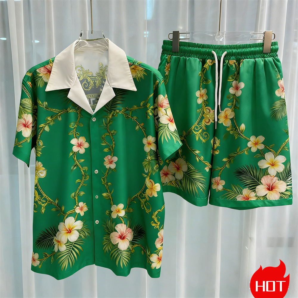여름 남성 셔츠 세트 3D 코코넛 나무 폴리에스터 투피 - Summer Vacation Clothing Men 리뷰 및 가격