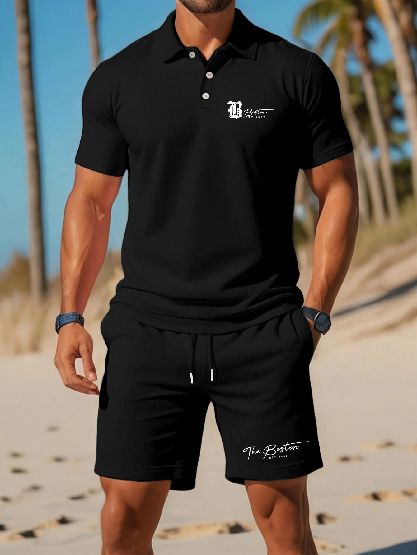 여름 신작 남성용 폴로 셔츠 세트 캐주얼 스포티하고 멋 - Summer Clothing Men Fashion 리뷰 및 가격