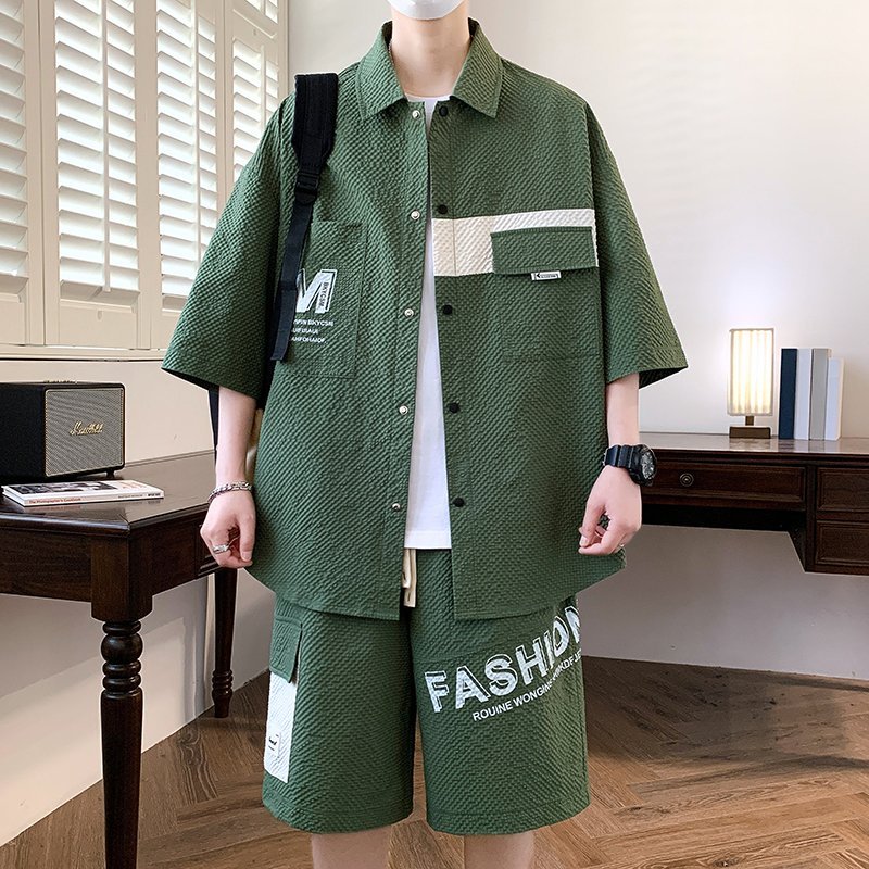 패션 남성 세트 상의 셔츠 & 반바지 투피스 트랙슈트  - Summer Clothing Men Fashion 리뷰 및 가격