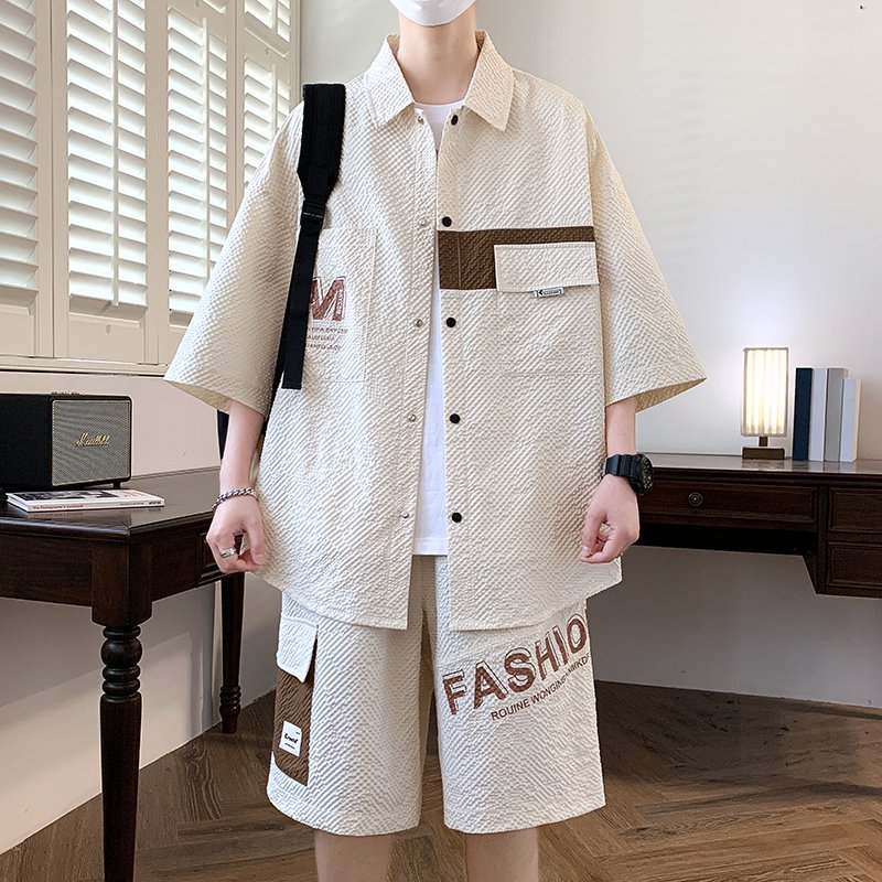 패션 남성 세트 상의 셔츠 & 반바지 투피스 트랙슈트  - Summer Clothing Men Fashion 리뷰 및 가격