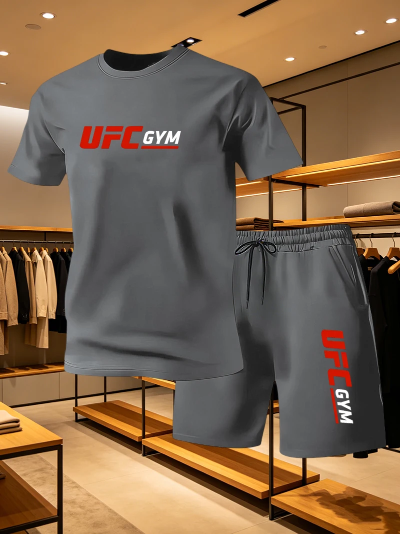 남성 패션 티셔츠 반바지 UFC 캐주얼 세트 여름 스포 - Summer Clothing Men Fashion 리뷰 및 가격
