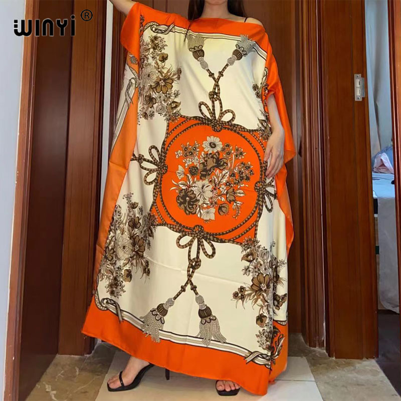아프리카 패션 블로거 추천 새 인쇄 실크 Kaftan  - Summer Clothing Recommendations 리뷰 및 가격