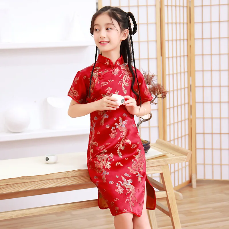 여름 어린이 cheongsam 현대 파티 여자 드레스  - Summer Clothing Baby Girl 리뷰 및 가격