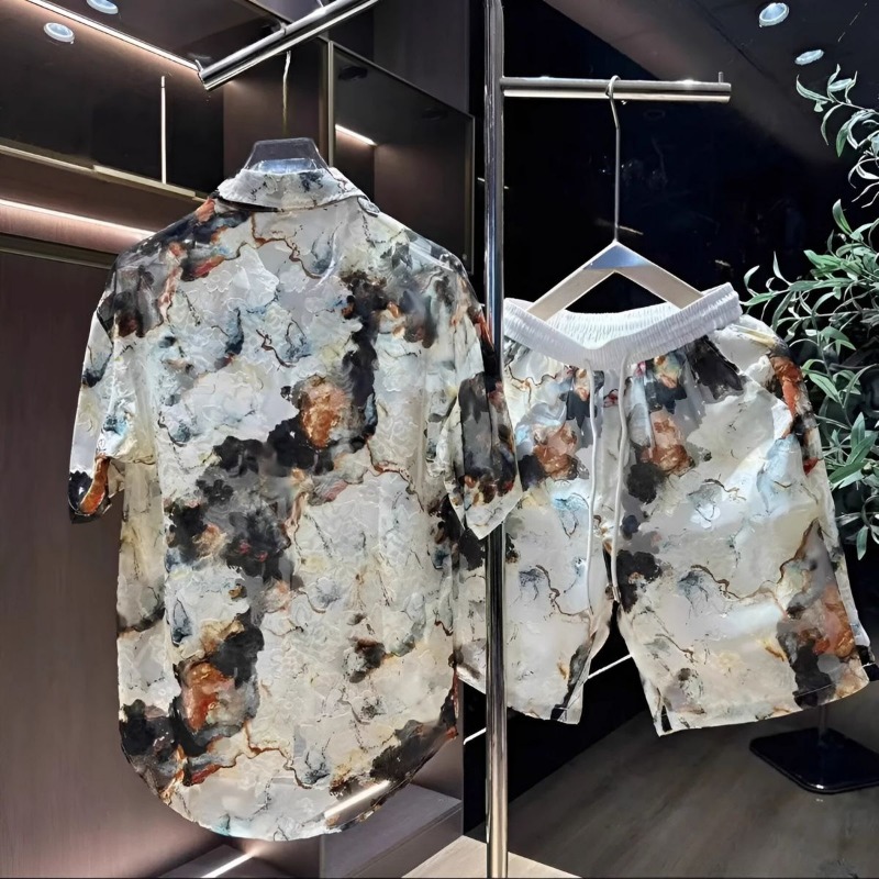 세련되고 캐주얼한 남성용 신상 고급 트렌디 프린트 반바 - Summer Clothing Men Fashion 리뷰 및 가격