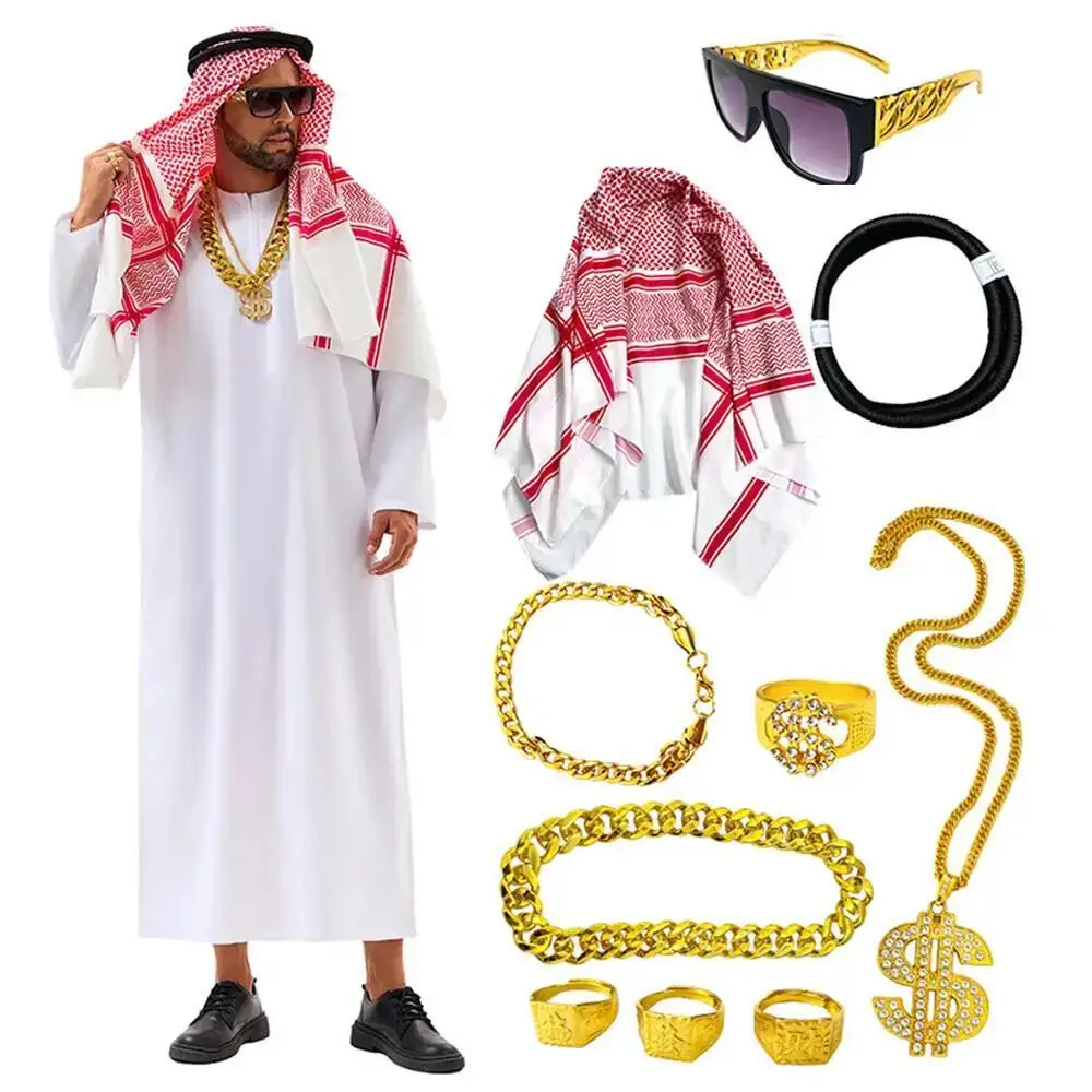 아라비아 두바이 의상 UAE 시에크 코스프레 흰색 로브 - Summer Vacation Clothing Men 리뷰 및 가격