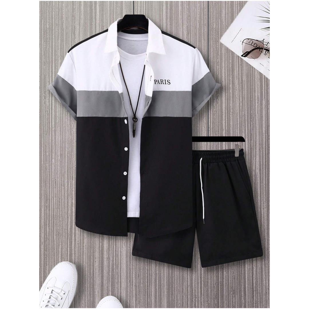 남성 패션 정장 블루 앤 화이트 패치워크 컬러 싱글 브 - Summer Clothing Men Fashion 리뷰 및 가격
