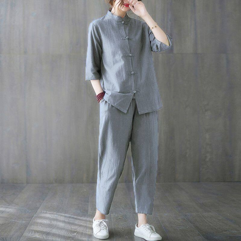 2pcs 불교 여성 의류 2026 중국 스타일 복고풍  - Summer Linen Clothing For Women 리뷰 및 가격