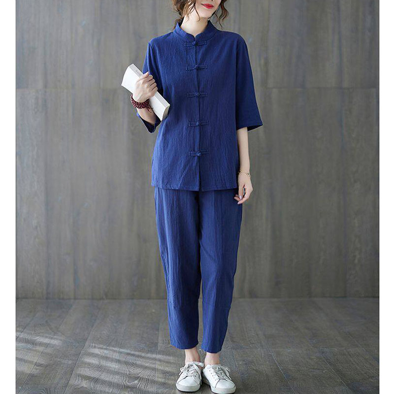 2pcs 불교 여성 의류 2026 중국 스타일 복고풍  - Summer Linen Clothing For Women 리뷰 및 가격
