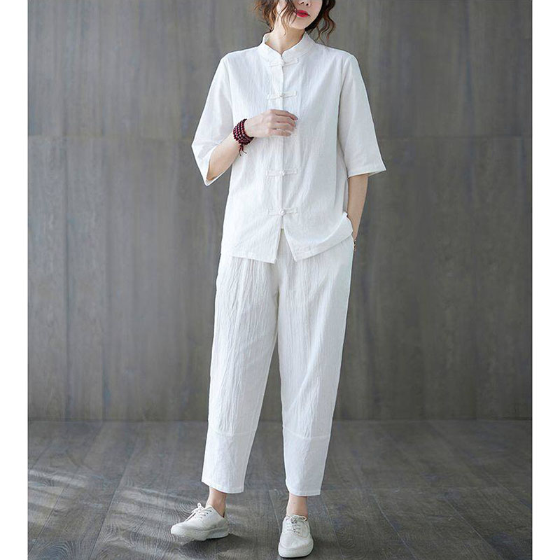 2pcs 불교 여성 의류 2026 중국 스타일 복고풍  - Summer Linen Clothing For Women 리뷰 및 가격
