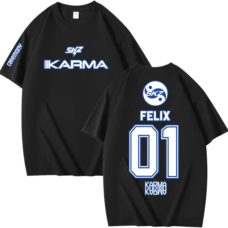 인기있는 Kpop KARMA 반팔 티셔츠 여성 남성 하 - Summer Clothing Aesthetic 리뷰 및 가격