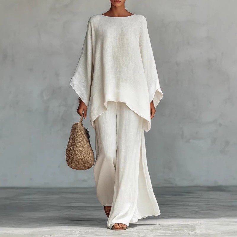 봄 신상 패션 린넨 루즈핏 긴팔 와이드 팬츠 투피스 세 - Summer Linen Clothing For Women 리뷰 및 가격
