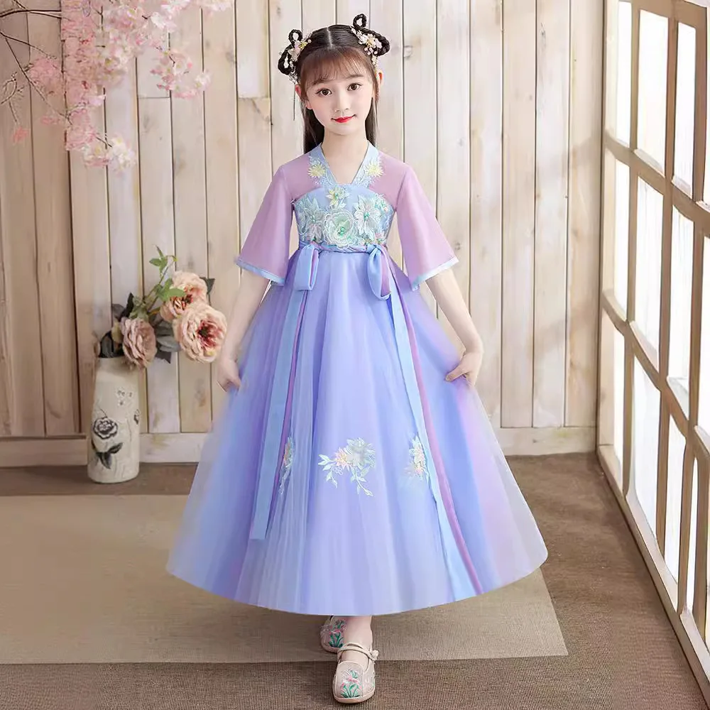 여름 어린이 Hanfu 드레스 공주 의상 어린이 파티  - Summer Clothing Baby Girl 리뷰 및 가격